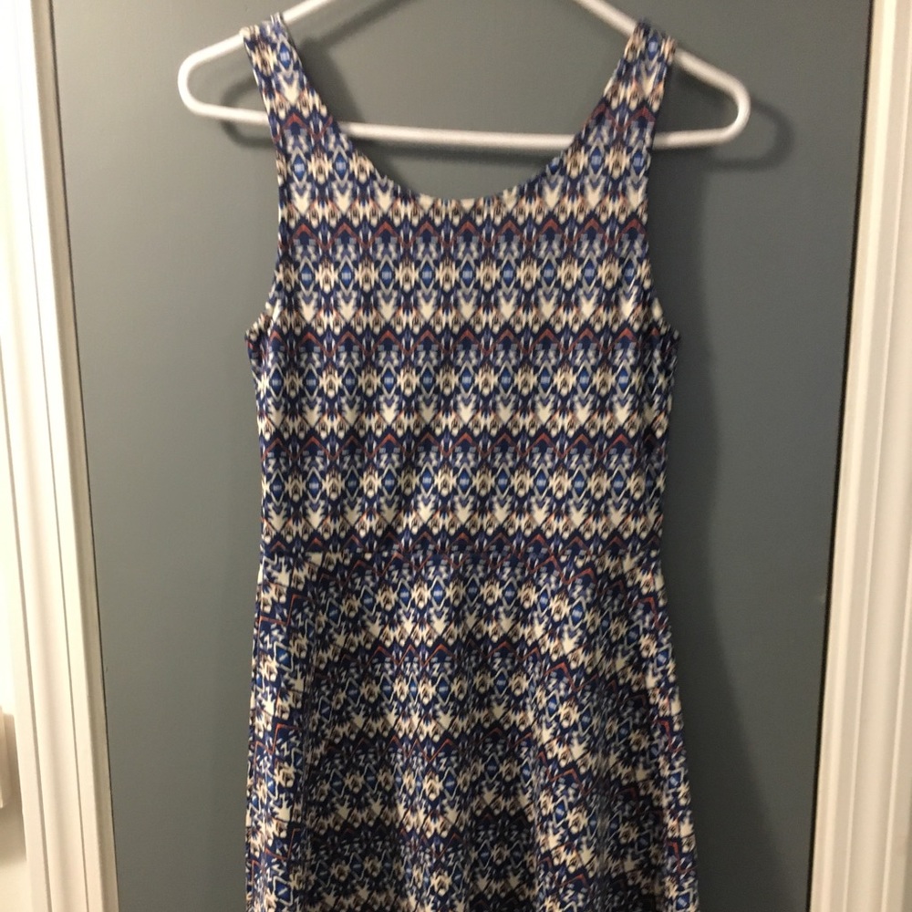 Blue print skater dress